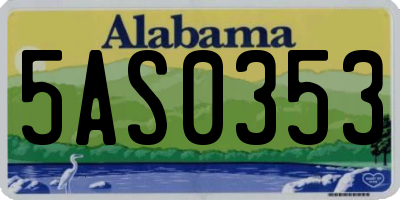 AL license plate 5AS0353