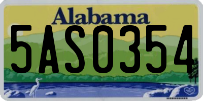 AL license plate 5AS0354