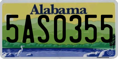 AL license plate 5AS0355