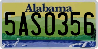 AL license plate 5AS0356