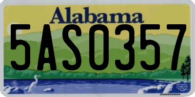 AL license plate 5AS0357