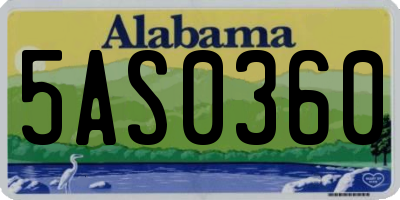 AL license plate 5AS0360