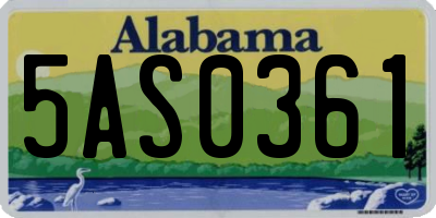 AL license plate 5AS0361