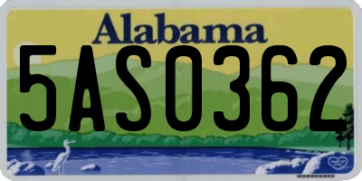AL license plate 5AS0362