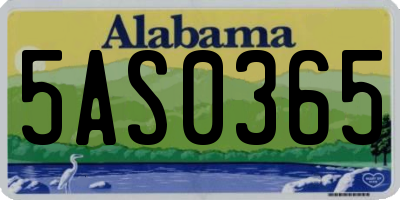 AL license plate 5AS0365