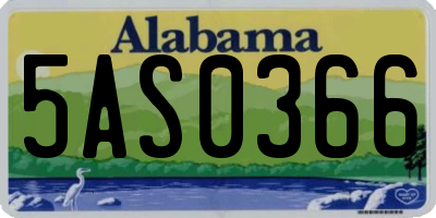 AL license plate 5AS0366