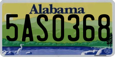 AL license plate 5AS0368