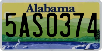 AL license plate 5AS0374