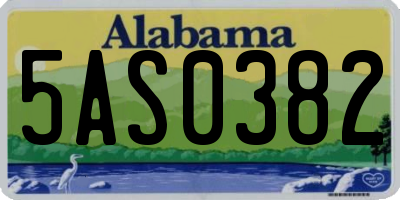 AL license plate 5AS0382