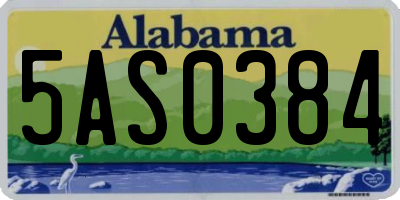 AL license plate 5AS0384