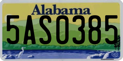 AL license plate 5AS0385