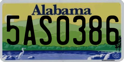 AL license plate 5AS0386