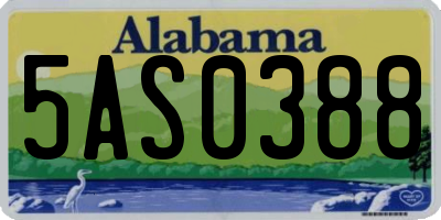 AL license plate 5AS0388