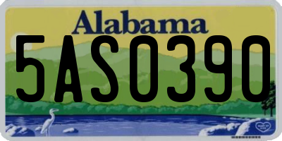 AL license plate 5AS0390