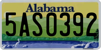 AL license plate 5AS0392
