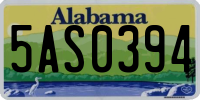 AL license plate 5AS0394