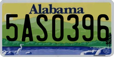 AL license plate 5AS0396