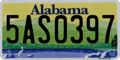AL license plate 5AS0397