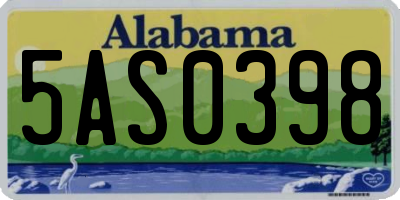 AL license plate 5AS0398