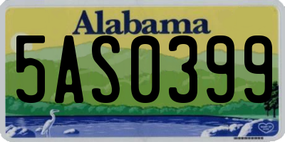 AL license plate 5AS0399