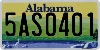 AL license plate 5AS0401