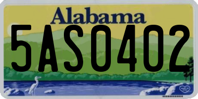 AL license plate 5AS0402