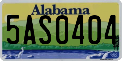 AL license plate 5AS0404