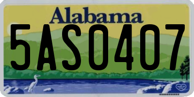 AL license plate 5AS0407