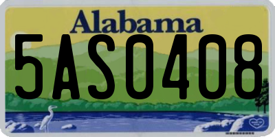 AL license plate 5AS0408