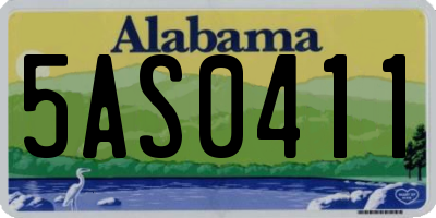 AL license plate 5AS0411