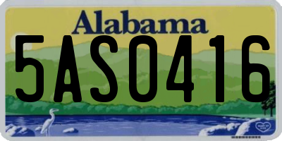 AL license plate 5AS0416