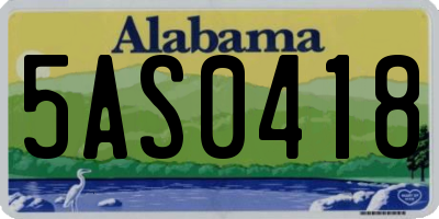 AL license plate 5AS0418