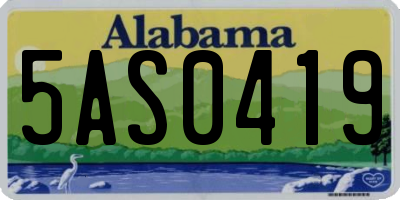 AL license plate 5AS0419