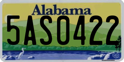 AL license plate 5AS0422