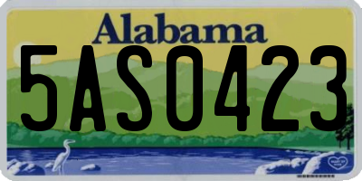 AL license plate 5AS0423