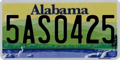 AL license plate 5AS0425