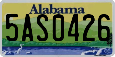 AL license plate 5AS0426