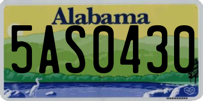 AL license plate 5AS0430
