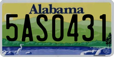AL license plate 5AS0431