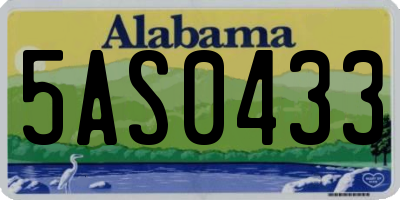 AL license plate 5AS0433