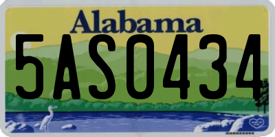 AL license plate 5AS0434