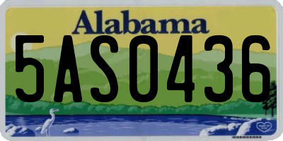 AL license plate 5AS0436
