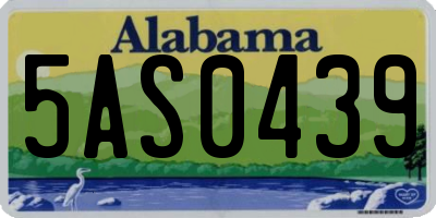 AL license plate 5AS0439