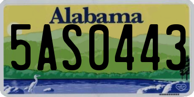 AL license plate 5AS0443