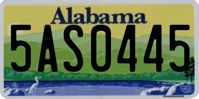AL license plate 5AS0445