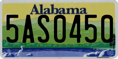AL license plate 5AS0450