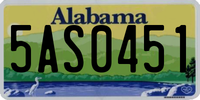 AL license plate 5AS0451