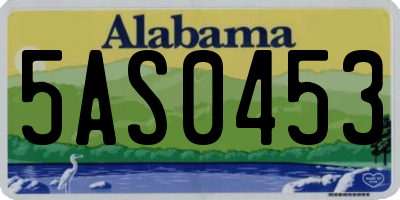 AL license plate 5AS0453