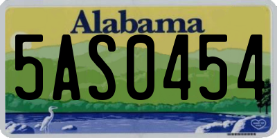 AL license plate 5AS0454