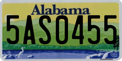 AL license plate 5AS0455